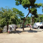 잘 정돈된 캠핑장 사이트